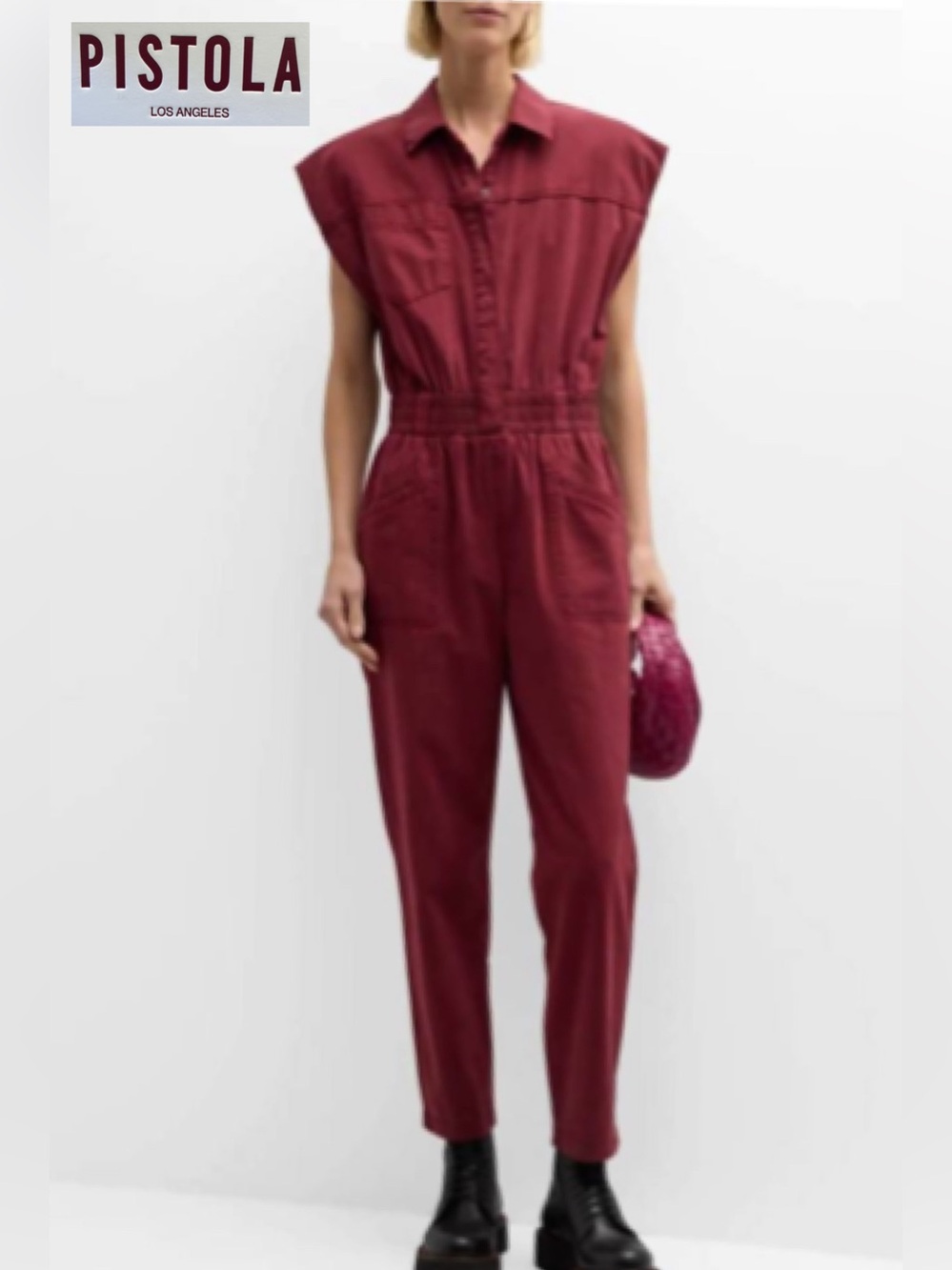 Pistola Rosie Jumpsuit Bordeaux Medium nwt